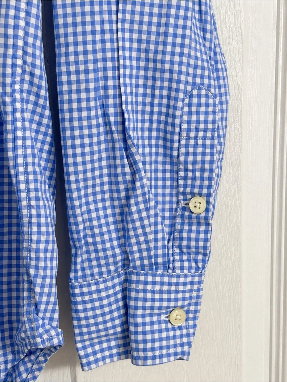 Ralph Lauren Boys Blue Gingham Plaid Button Down Shirt Size M (10-12)